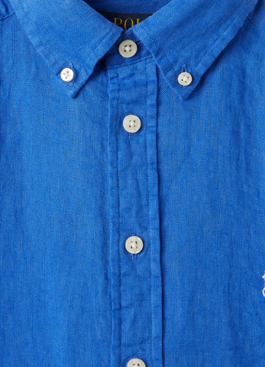 Ralph Lauren Overhemd met logoborduring - detail donkerblauw