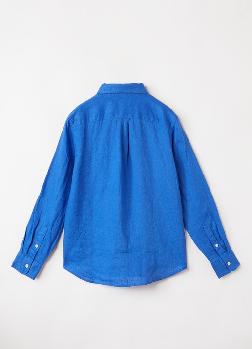 Ralph Lauren Overhemd met logoborduring - voorkant 3 donkerblauw