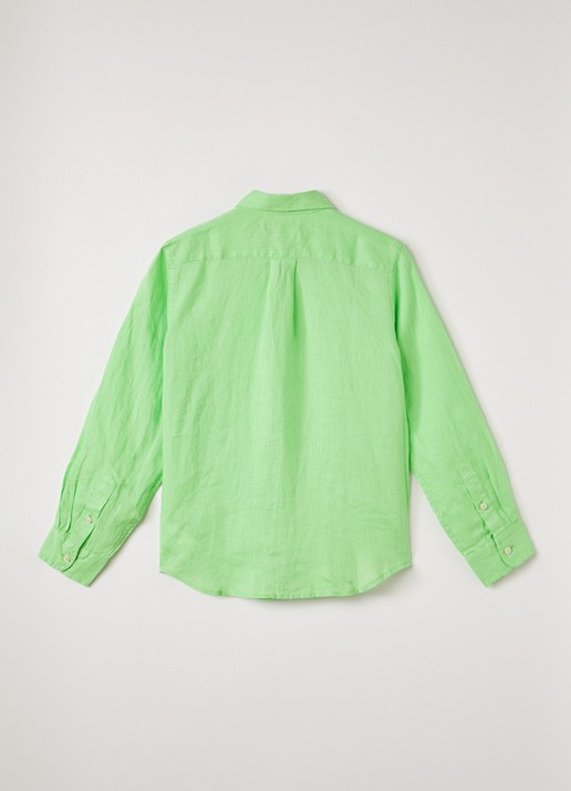 Ralph Lauren Overhemd met logoborduring - voorkant 2 lichtgroen