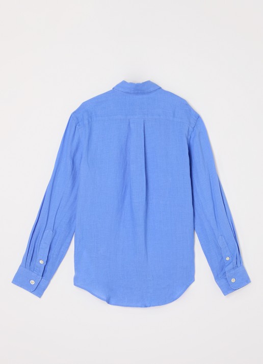 Ralph Lauren Overhemd met logoborduring - achterkant 3 middenblauw
