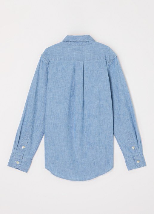 Ralph Lauren Overhemd met logoborduring  - achterkant 3 indigo