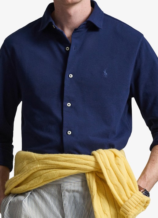 Ralph Lauren Overhemd met logoborduring - detail 4 dark cobalt / donkerblauw