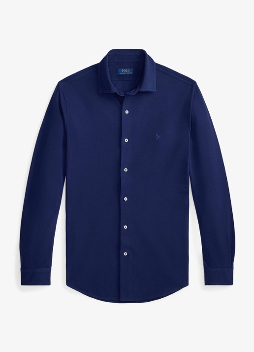 Ralph Lauren Overhemd met logoborduring - voorkant dark cobalt / donkerblauw
