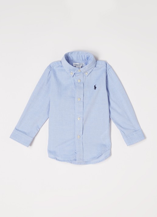 Ralph Lauren Overhemd met logoborduring - voorkant lichtblauw