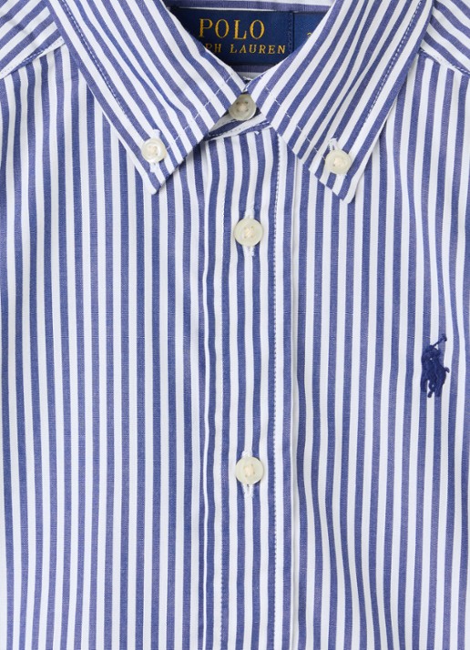 Ralph Lauren Overhemd met streepprint en logoborduring - detail 3 indigo