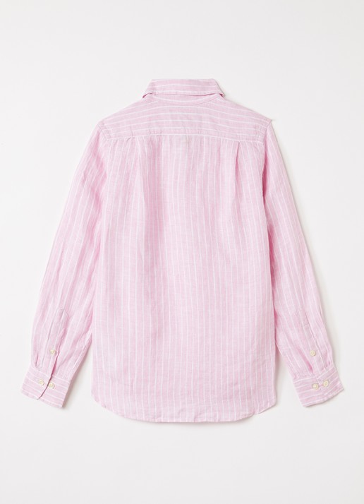 Ralph Lauren Overhemd van linnen met streepprint - voorkant 3 roze