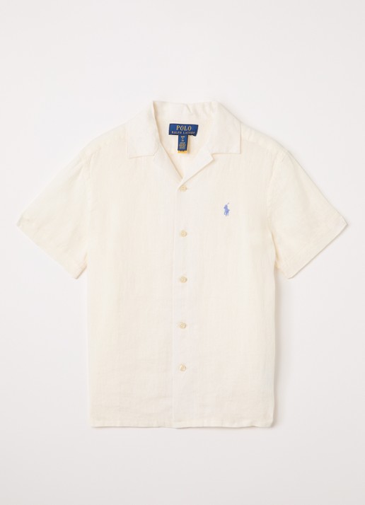 Ralph Lauren Overhemd van linnen  - voorkant 3 creme