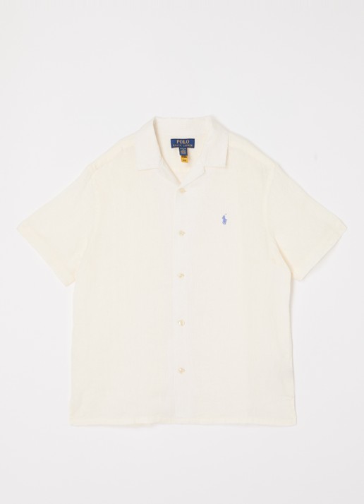 Ralph Lauren Overhemd van linnen  - voorkant 5 creme