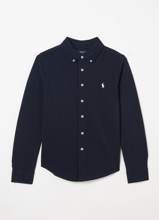 Ralph Lauren Overhemd van piqué katoen met logoborduring