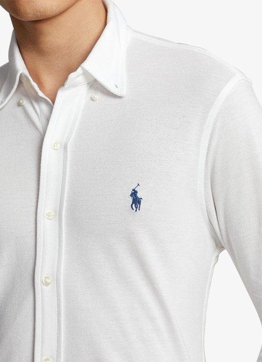 Ralph Lauren Overhemd van piqué katoen - detail 2 white / wit
