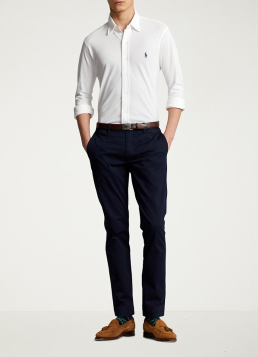 Ralph Lauren Overhemd van piqué katoen - voorkant 4 white / wit