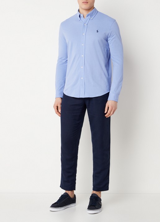 Ralph Lauren Overhemd van piqué katoen - voorkant 3 lafayette blue / blauw