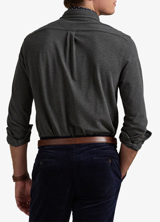 Ralph Lauren Overhemd van piqué katoen - achterkant 3 windsor heather / donkergrijs