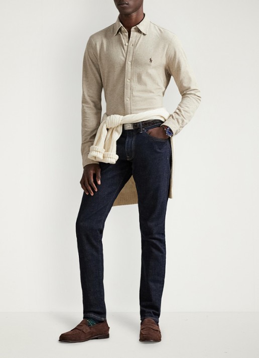 Ralph Lauren Overhemd van piqué katoen - detail 6 tuscan beige heather / beige