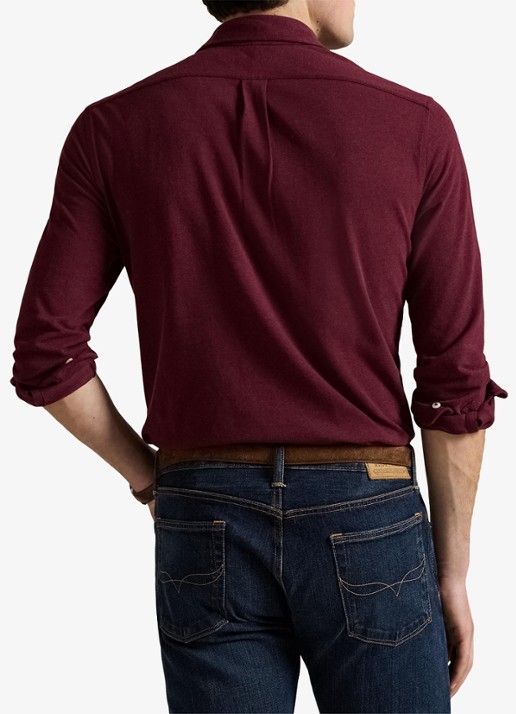 Ralph Lauren Overhemd van piqué katoen - achterkant spring wine heather / wijnrood