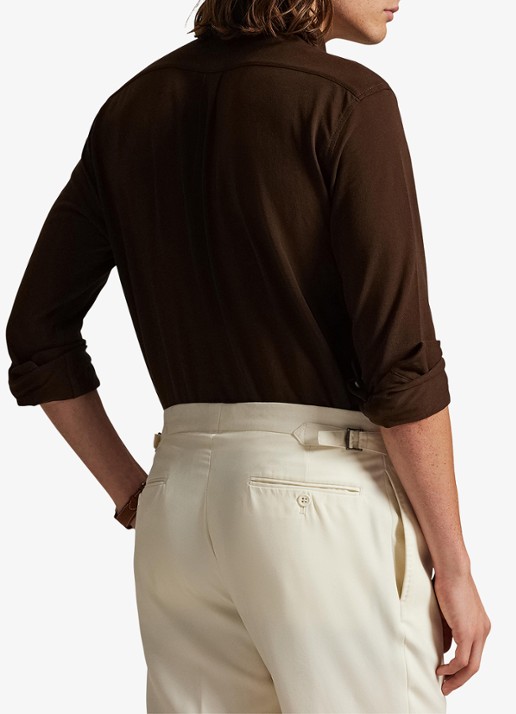 Ralph Lauren Overhemd van piqué katoen - achterkant 5 dark beech / zwart