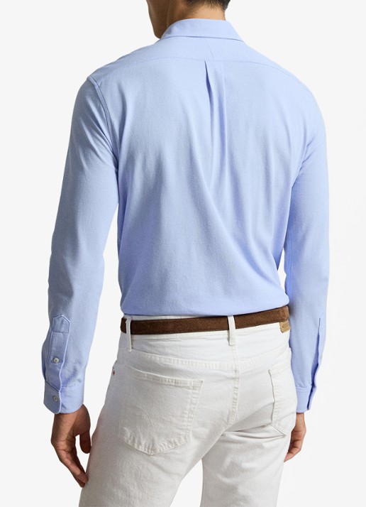 Ralph Lauren Overhemd van piqué katoen - achterkant pebble blue c7952-zy57