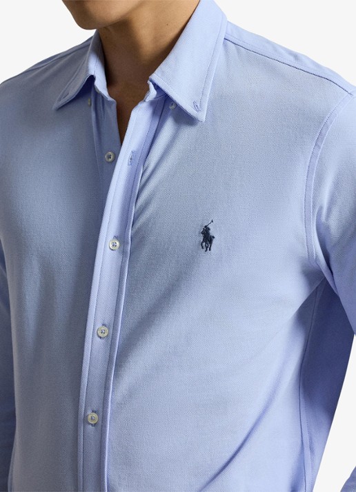Ralph Lauren Overhemd van piqué katoen - detail 5 pebble blue c7952-zy57