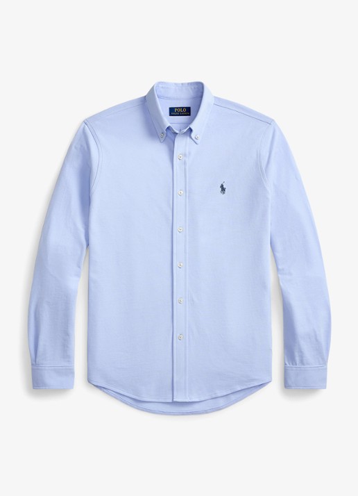 Ralph Lauren Overhemd van piqué katoen - voorkant 2 pebble blue c7952-zy57