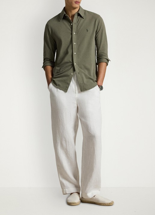 Ralph Lauren Overhemd van piqué katoen - detail 4 cruise olive c0594-zy58