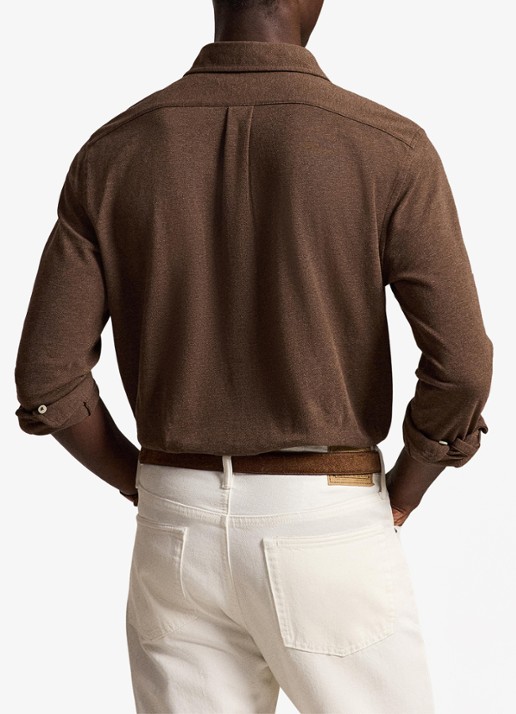 Ralph Lauren Overhemd van piqué katoen - achterkant nutmeg brown htht / bruin