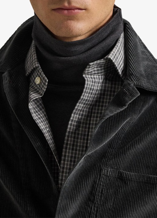 Ralph Lauren Overshirt van corduroy met opgestikte zakken - detail 5 deep grey / donkergrijs