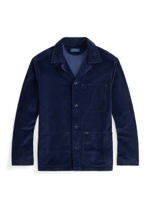 Ralph Lauren Overshirt van corduroy met opgestikte zakken - voorkant 2 newport navy / donkerblauw