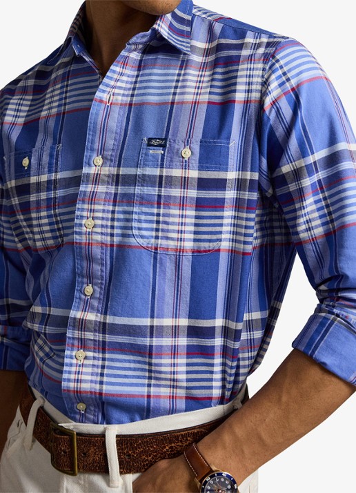 Ralph Lauren Oxford classic fit overhemd met ruitdessin - detail 2 blue red multi / blauw