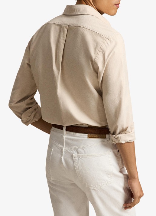 Ralph Lauren Oxford custom fit overhemd met button down kraag - achterkant 5 camel/white / camel