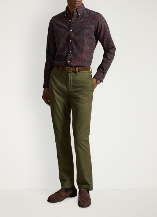 Ralph Lauren Oxford custom fit overhemd met ruitdessin - detail 4 forest red multi / rood