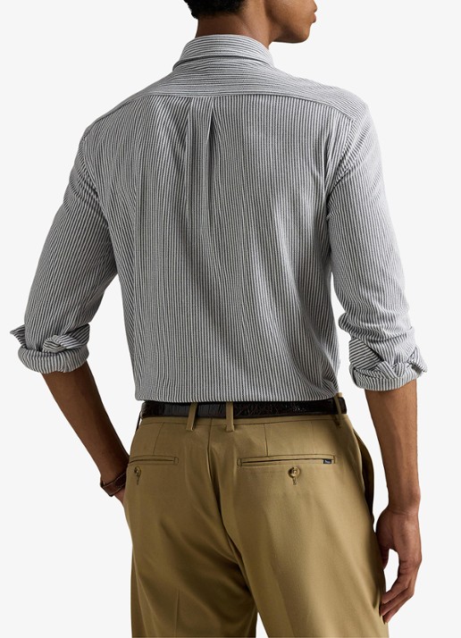 Ralph Lauren Oxford regular fit overhemd met logoborduring - achterkant newport navy/white / donkerblauw
