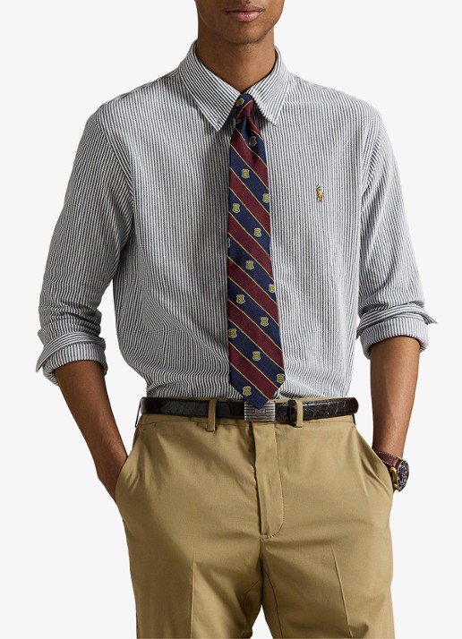 Ralph Lauren Oxford regular fit overhemd met logoborduring - detail 2 newport navy/white / donkerblauw