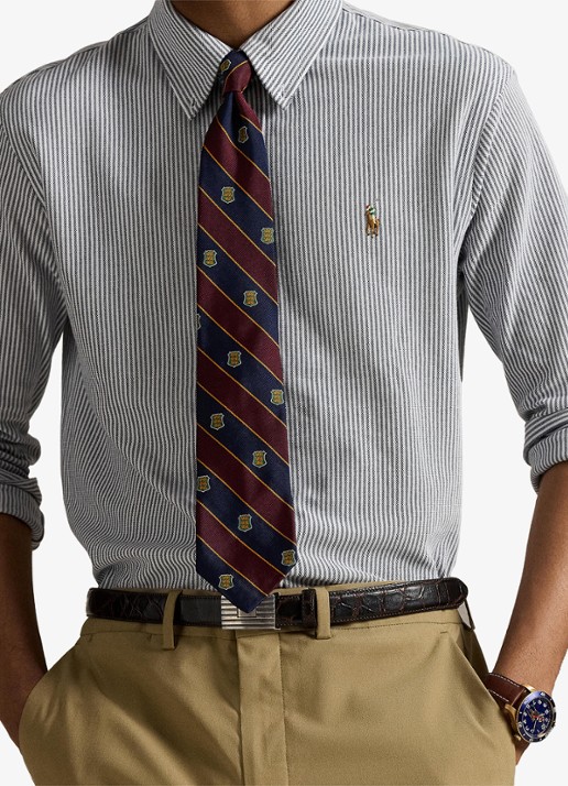 Ralph Lauren Oxford regular fit overhemd met logoborduring - detail 3 newport navy/white / donkerblauw