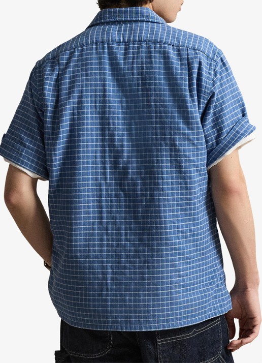 Ralph Lauren Oxford regular fit overhemd met print - achterkant 2 7203 med blue cream / blauw