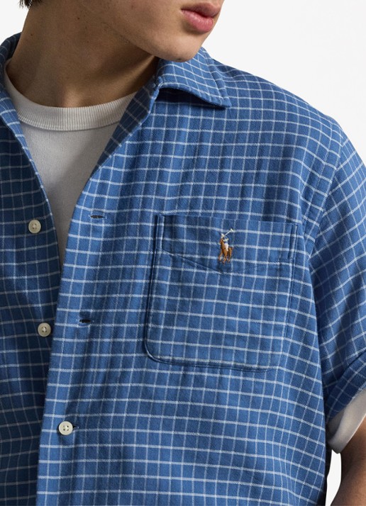 Ralph Lauren Oxford regular fit overhemd met print - detail 6 7203 med blue cream / blauw