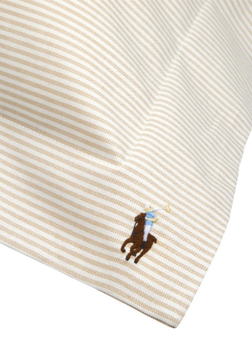 Ralph Lauren Oxford Ruffle kussensloop van katoen perkal - detail beige