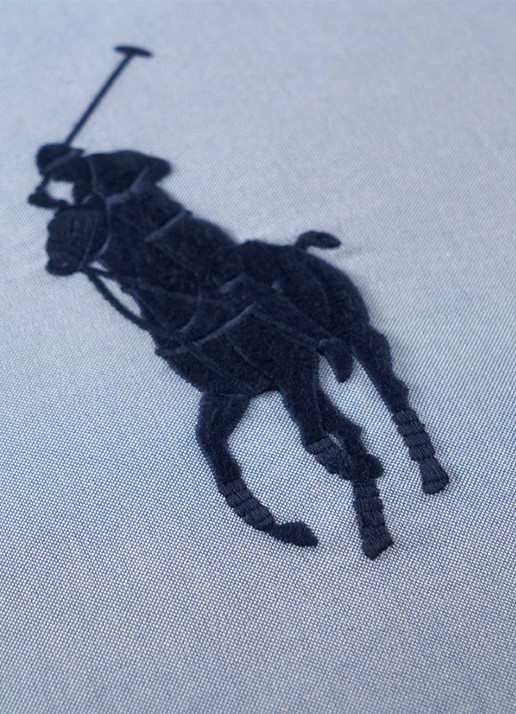 Ralph Lauren Oxford sierkussenhoes  50 x 50 cm - detail 3 blauw