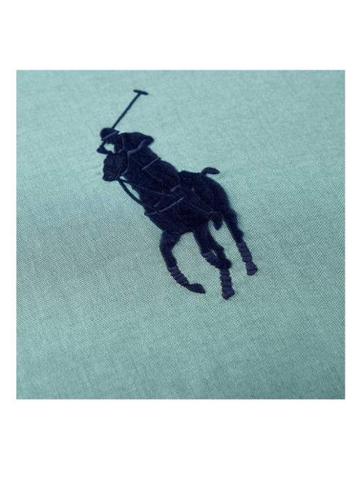 Ralph Lauren Oxford sierkussenhoes  50 x 50 cm - detail 3 turquoise