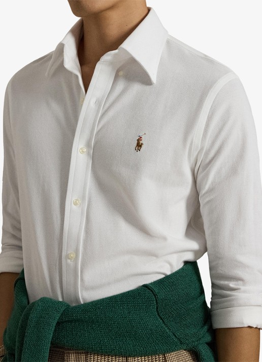 Ralph Lauren Oxford slim fit overhemd met logo - detail 3 white / wit