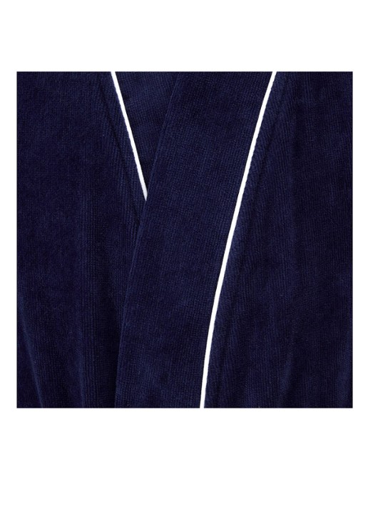 Ralph Lauren Park Row badjas van katoen - detail donkerblauw