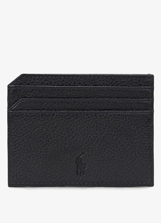 Ralph Lauren Pasjeshouder van leer met logo - achterkant 2 black / zwart