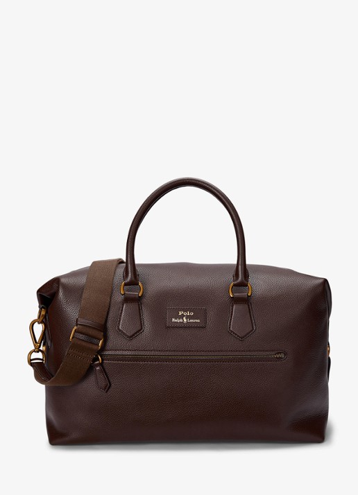 Ralph Lauren Pebbled businesstas van leer met logo