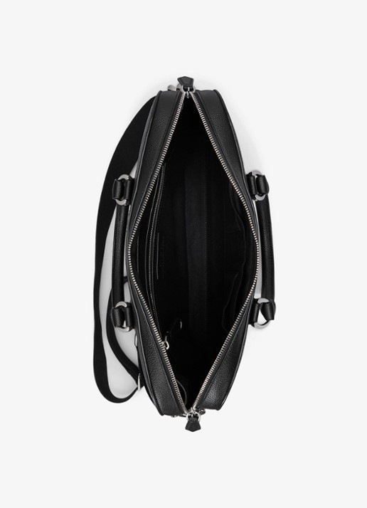 Ralph Lauren Pebbled businesstas van leer - achterkant 5 black / zwart