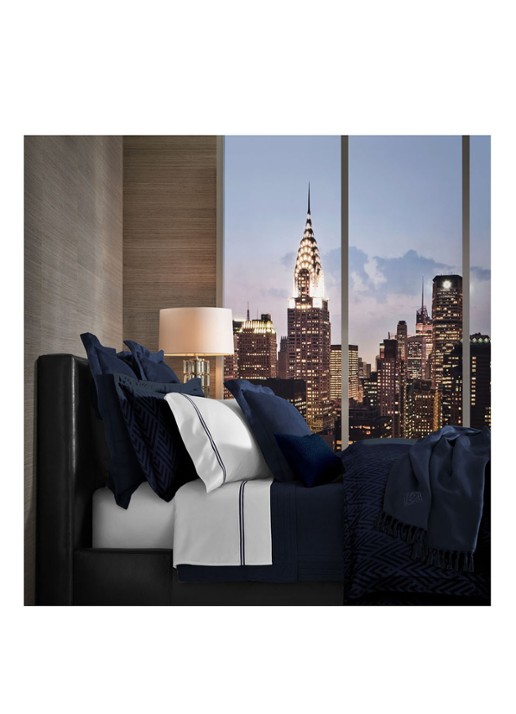 Ralph Lauren Penthouse dekbedovertrek van katoensatijn 300TC - exclusief kussenslopen - voorkant 5 donkerblauw