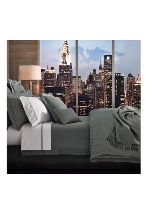 Ralph Lauren Penthouse dekbedovertrek van katoensatijn 300TC - exclusief kussenslopen - voorkant 2 donkergrijs