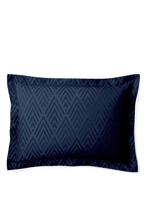 Ralph Lauren Penthouse kussensloop van katoensatijn 300TC - voorkant donkerblauw