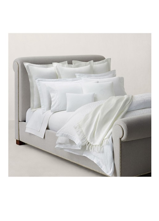Ralph Lauren Penthouse plaid van linnensatijn 140 x 180 cm  - voorkant 7 wit