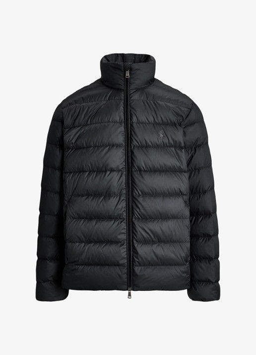 Ralph Lauren Performance gewatteerde jas met ritszakken - voorkant polo black / zwart
