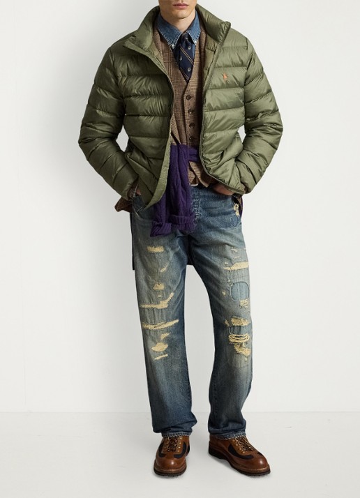 Ralph Lauren Performance gewatteerde jas met ritszakken - detail 3 cruise olive / olijfgroen