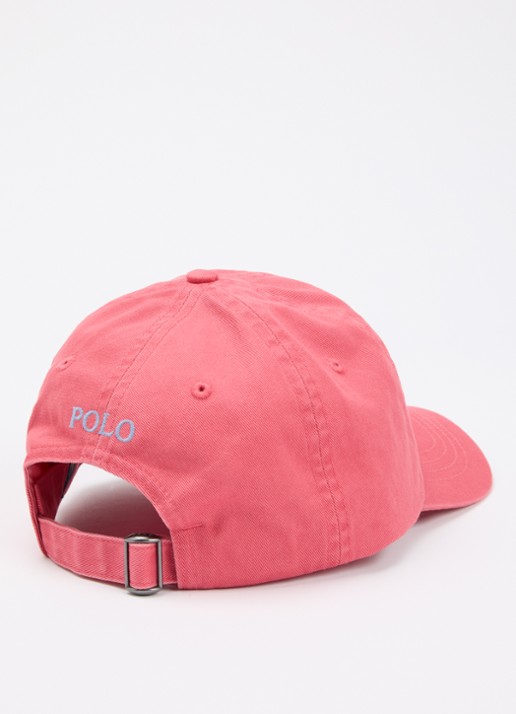 Ralph Lauren Pet met logo  - detail 2 koraalrood